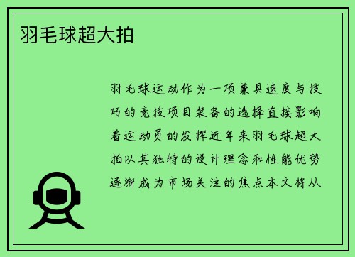 羽毛球超大拍